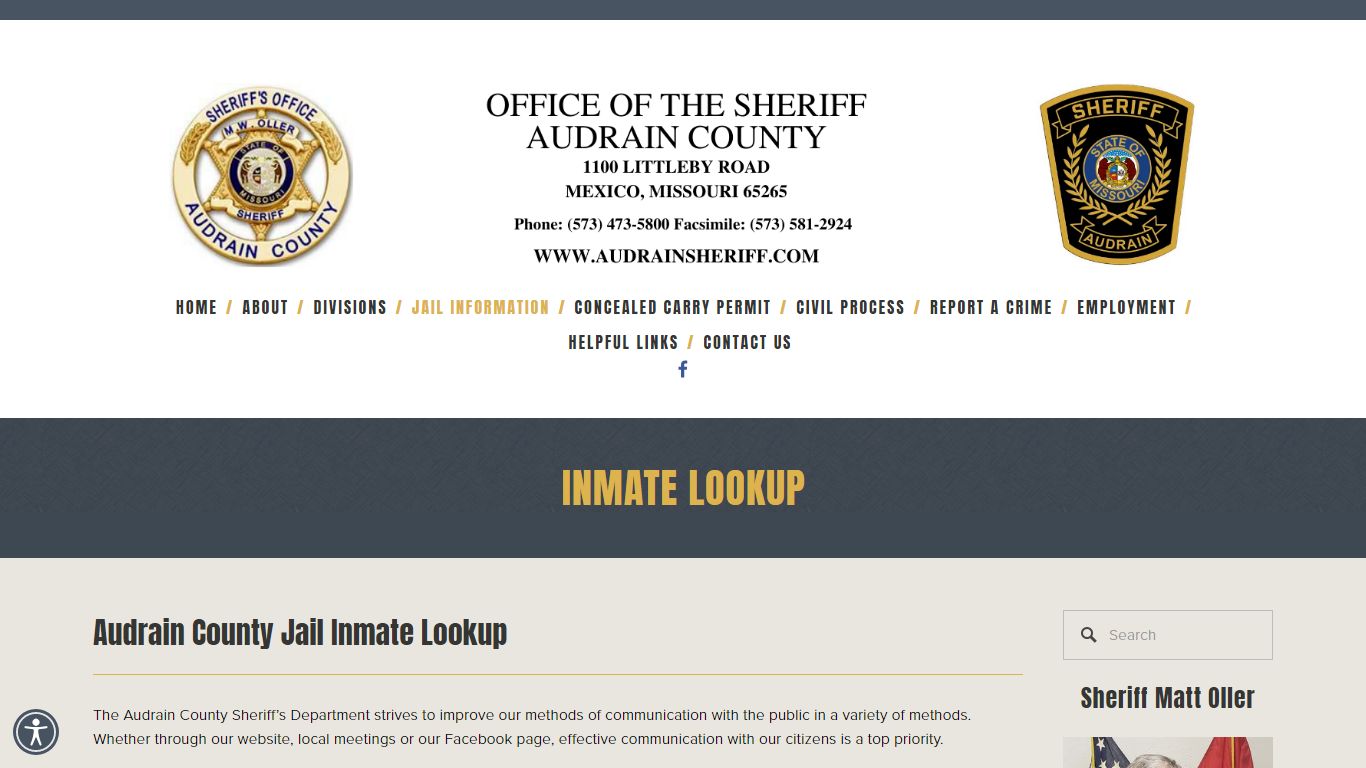 Current Inmate Lookup — Audrain County Sheriff