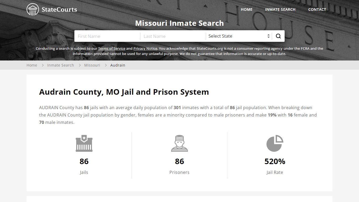 Audrain County, MO Inmate Search - StateCourts